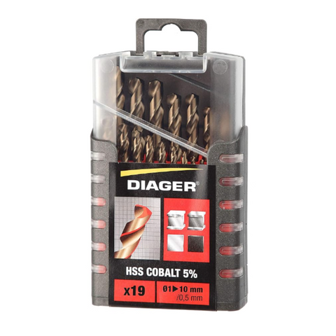 DIAGER 19pc Cobalt Drill Bit Set